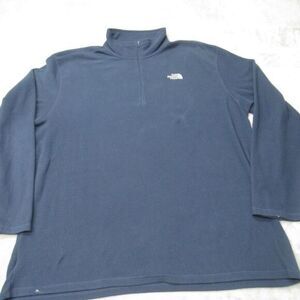 North Face Fleece Mens XXL Navy Blue Long Sleeve 1/4 Zip Pullover‎ Outdoor